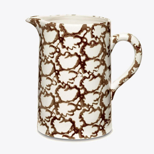 Spongeware Pitcher in Brown