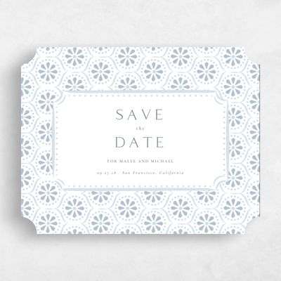 Blue Ticket Wedding Save the Date - Aeolus Landscape