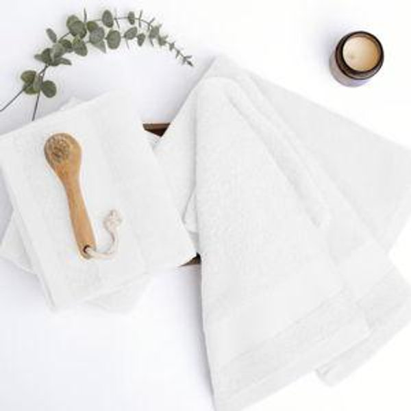 Hand Towel Sets, Hotel-Quality Bath - 100% Ring Spun Cotton, Ultra Plush, Absorbent, 4 Pack, White