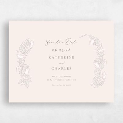 Linen, Beige Wedding Save the Date - Bennett Landscape