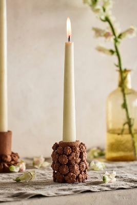 Oaxacan Clay Floral Taper Holder