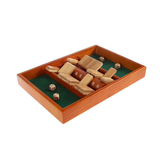 Hey Play Shut The Box Game - Classic 9 Number Wooden Set With Dice Included-Old Fashioned, 2 Player Thinking Strategy Game For Adults And Children