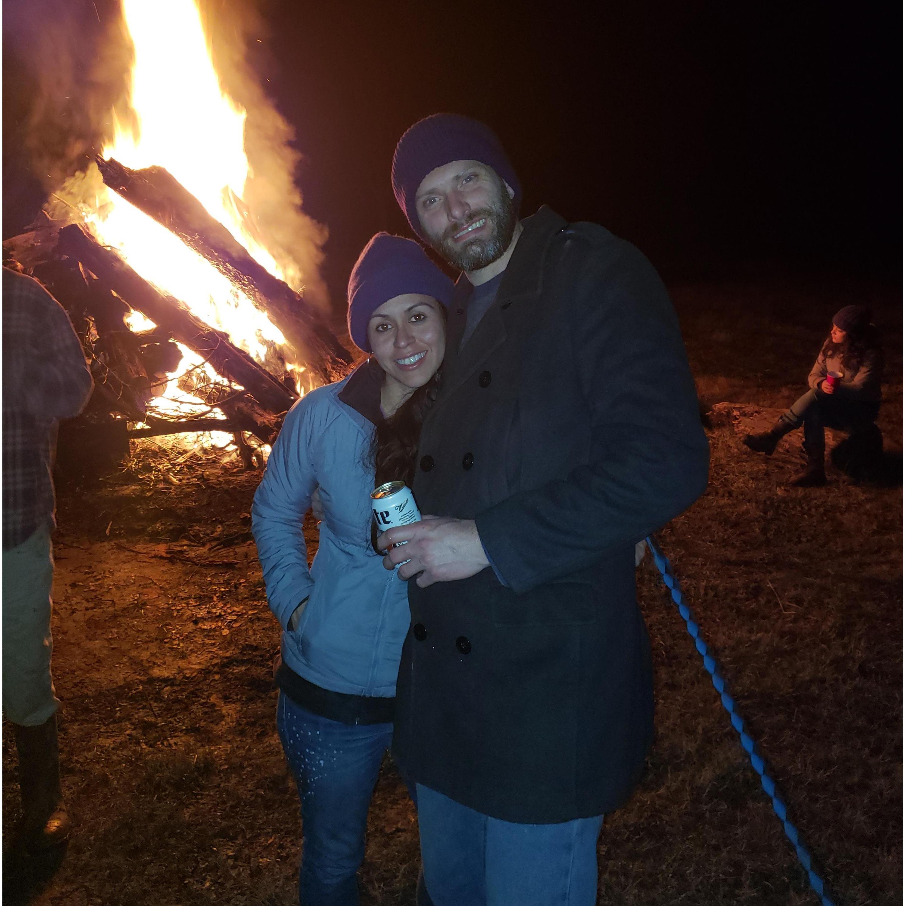 First bonfire together.