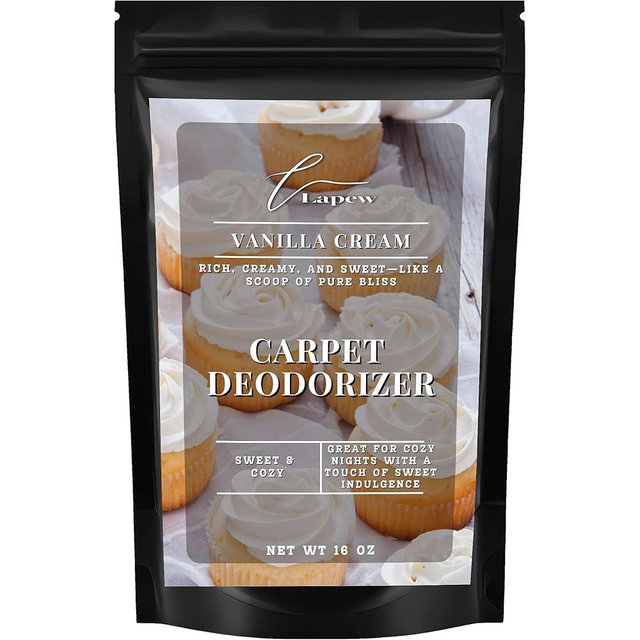 Lapew Luxury Carpet Deodorizer | Pet & Kid Safe Odor Neutralizer | Natural Carpet & Upholstery Freshener | 16 oz | Vanilla Cream