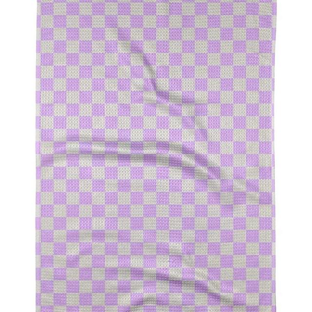 GEOMETRY Kitchen Towels - Quick Dry Microfiber Cloth Dish Towels for Kitchen Drying - Premium Quick Dry Towel (Lilac Checkin, 1-Pack)