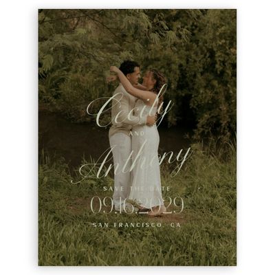 Olive Sage, Green Wedding Digital Save the Date - Connell Photo