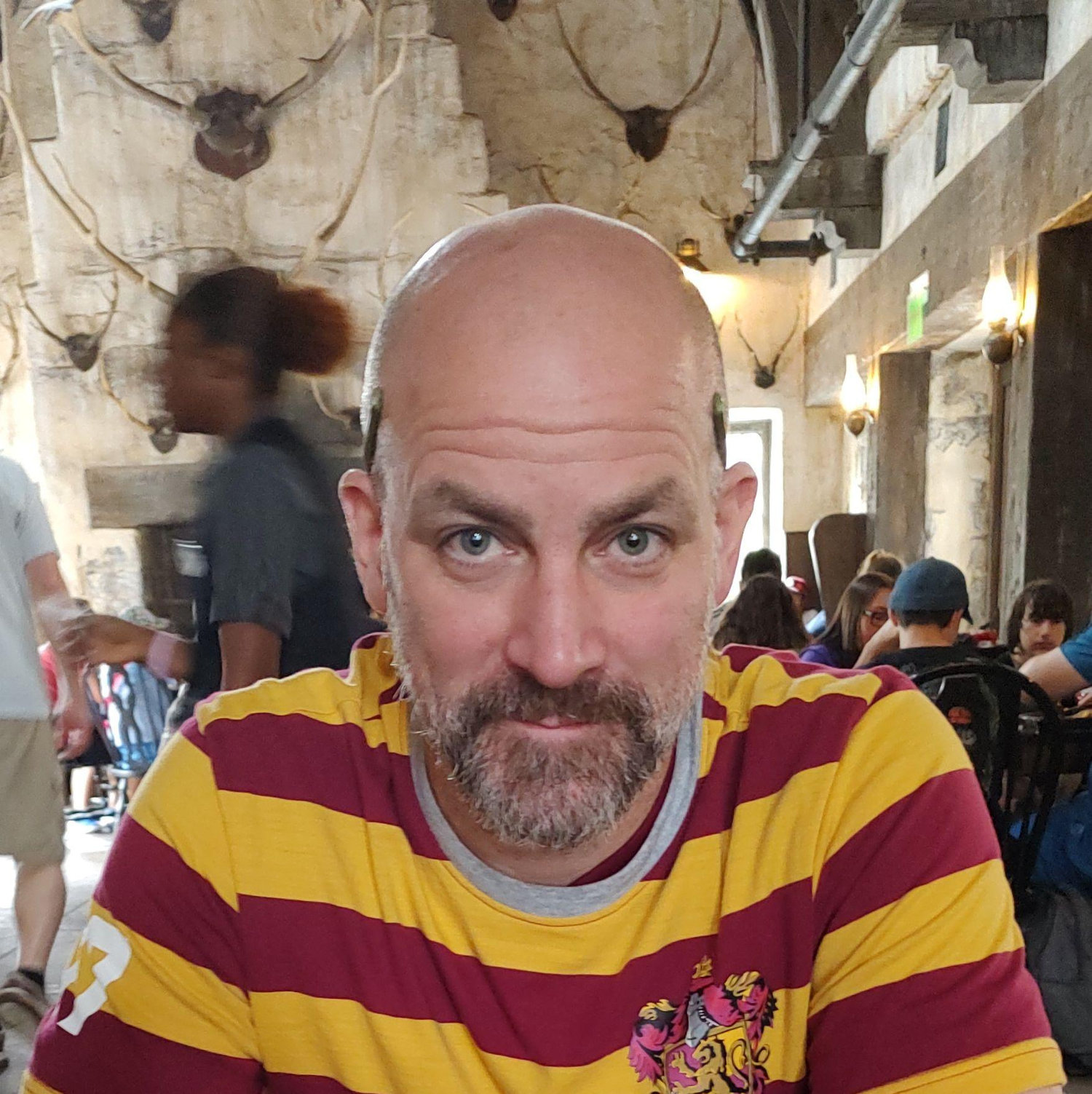 Ah yes Charles waiting for his food so patiently at the Three Broom Sticks at Wizarding world of Harry Potter 2025