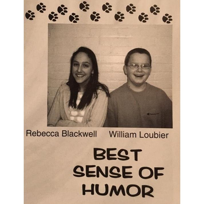 7th grade, the year we met. We both won the "Best Sense of Humor", Will isn't happy that I'm using this photo...