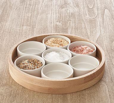 Ash Wood Condiment Serving Tray