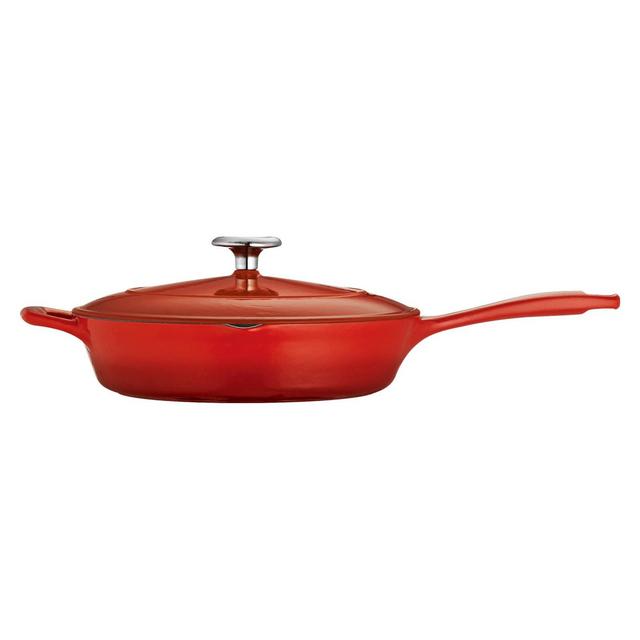 Tramontina 10" Cast Iron Covered Skillet - Red