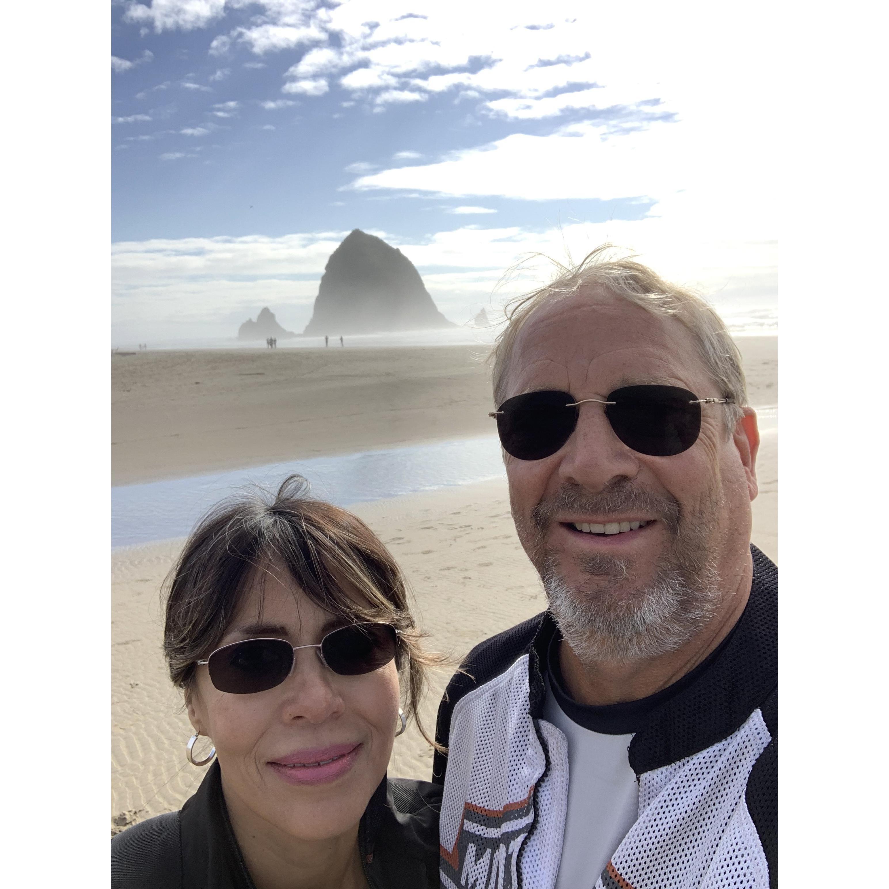 Haystack Rock along the Oregon Coast.