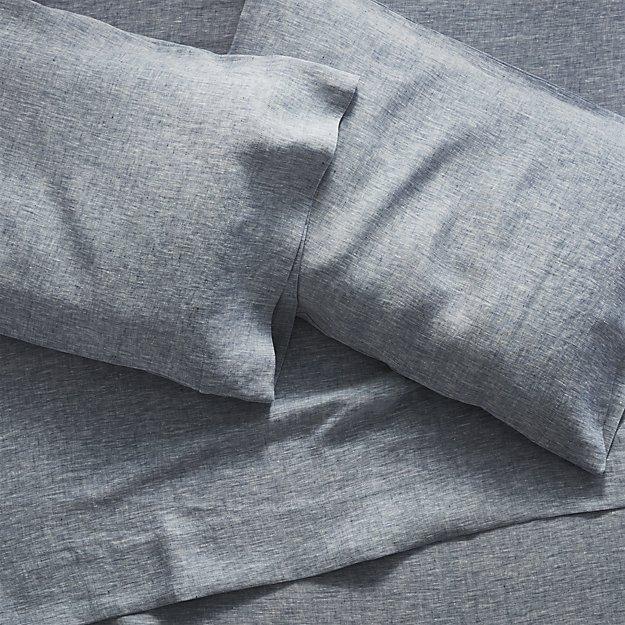 Linen Blue Queen Sheet Set