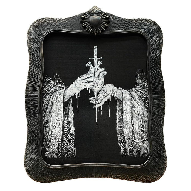 BILXIM 8x10 Vintage Picture Frame, Antique Black Ornate Gothic Photo Frame for Wall Hanging or Tabletop Display, Decorative Heart Relief Design, Retro Home Decor, Photo Gallery Art