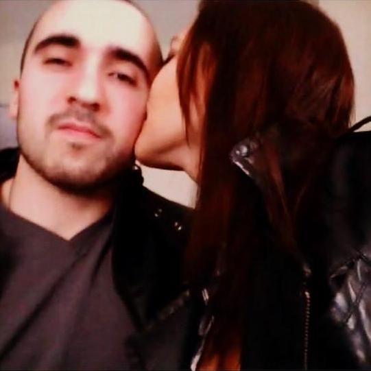 Our very first picture together. We wore a lot of leather when we were 21.