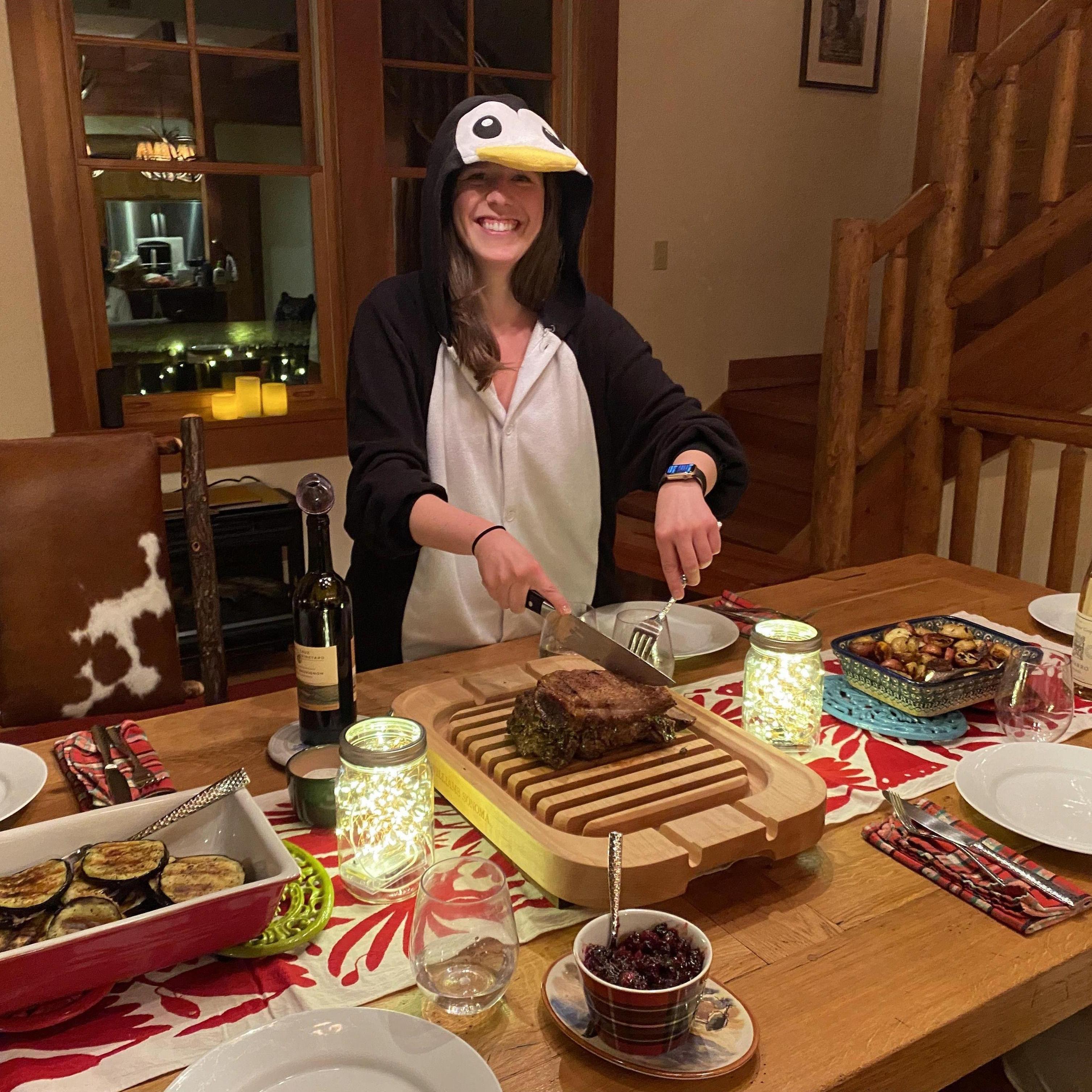 Colleen as a Penguin