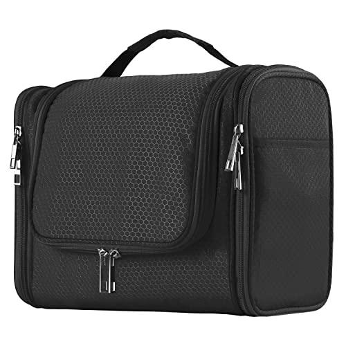Extra Large Capacity Hanging Toiletry Bag for Men & Women, Portable Waterproof Bathroom Shower Bag, Lightweight Dopp kit Shaving Bag, Sturdy Metal Hook Organizer Makeup Bag