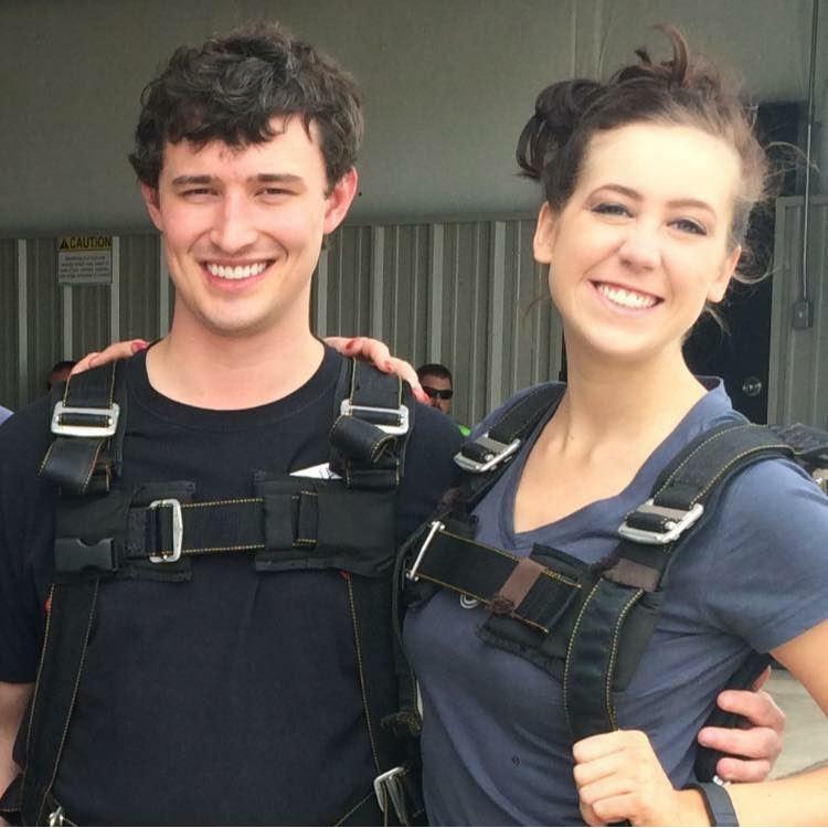 One of our first few dates was sky diving!