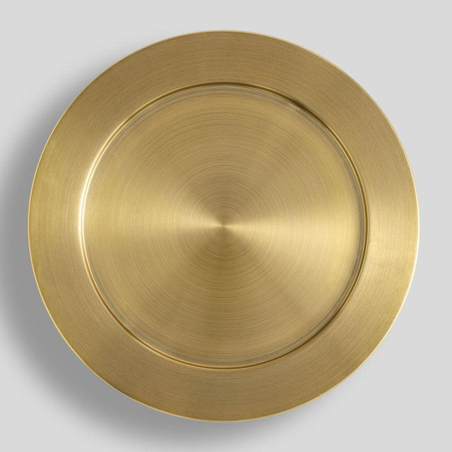 Everson Stainless Steel Charger Plates, Set of 4 - Gold