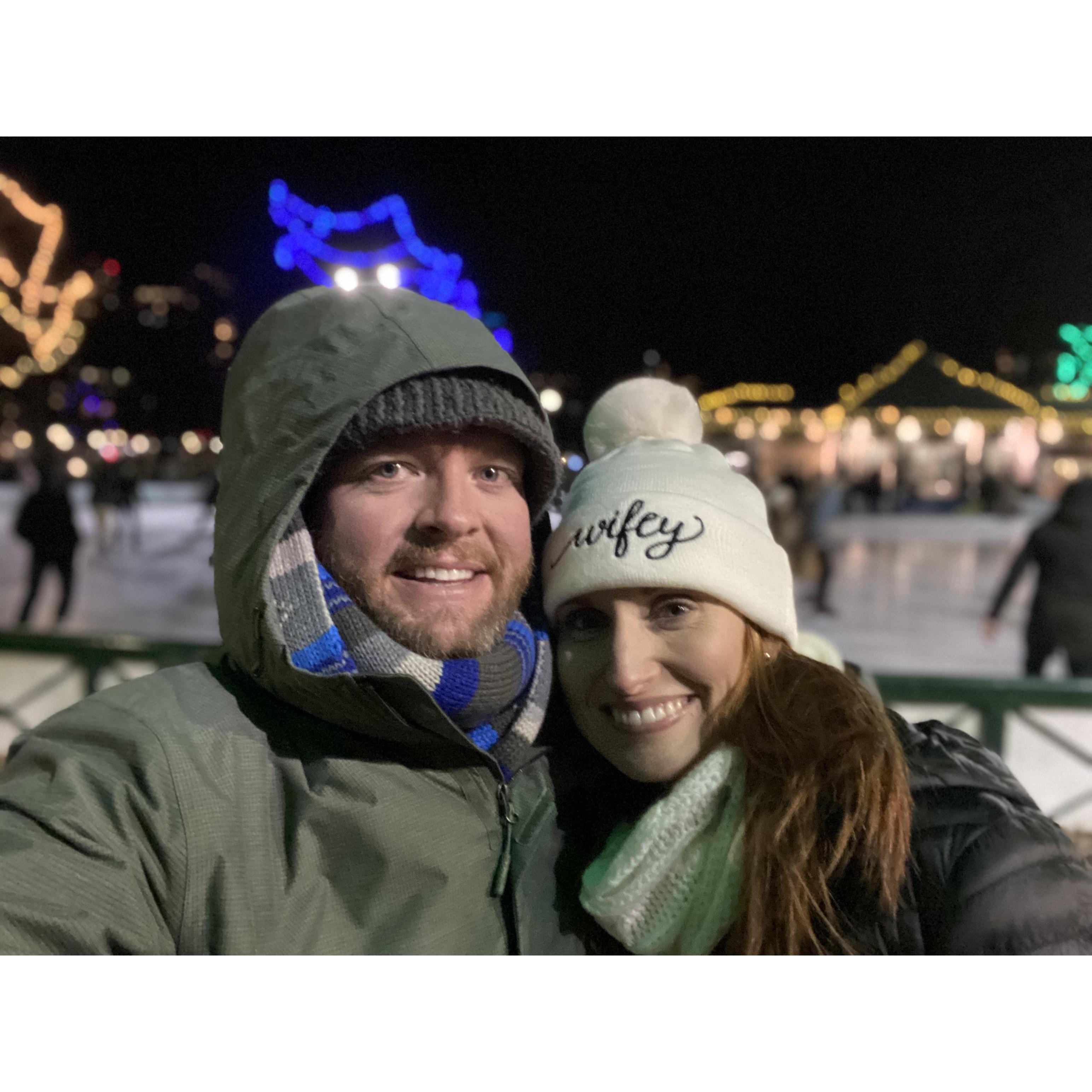 Ice skating at the Frog Pond - and we didn't even fall!