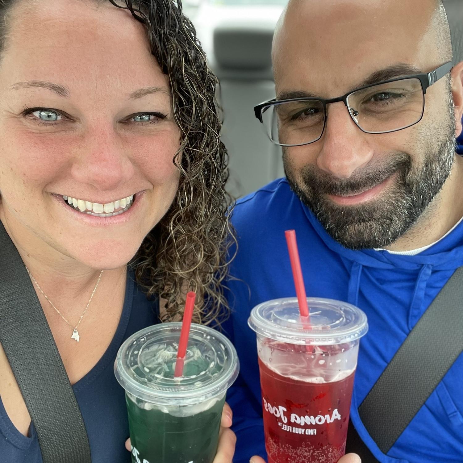 Getting our Aroma Joe’s while we are in Maine