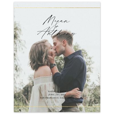 Black Modern Wedding Digital Save the Date - Sheffield Photo