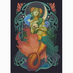 SEA WITCH - Little Mermaid, an art print by Medusa Dollmaker (18x24 with black frame)