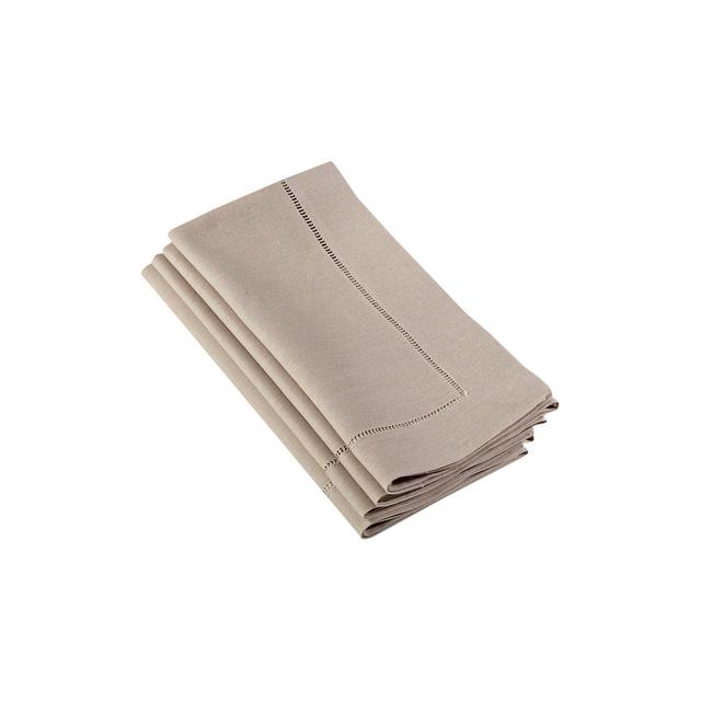 Hemstitched Dinner Napkins Taupe (Set of 4)