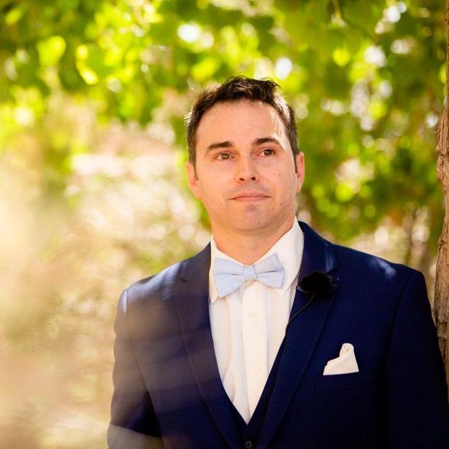 The groom's first look