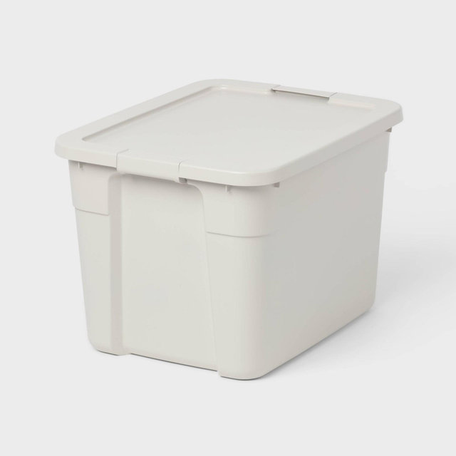 20gal Latching Storage Tote Creamy Chai - Brightroom™