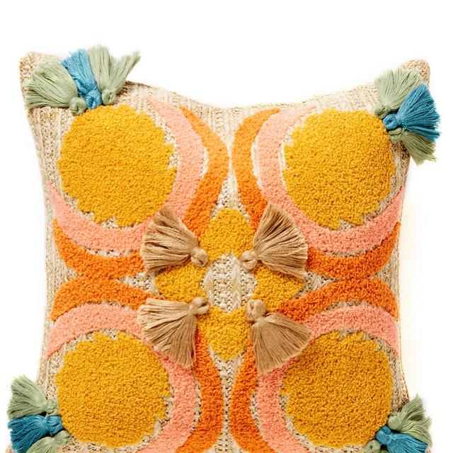 Tasseled Pineapple Outdoor Throw Pillow
