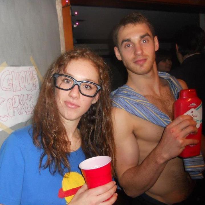 Halloween 2012. Alex was the Old Spice Guy and Anna was Chuckie from The Rugrats