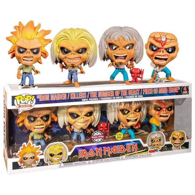 Funko POP! Rocks: Iron Maiden – Eddie 4-Pack Glow in The Dark Box Set (Alliance Entertainment Exclusive)