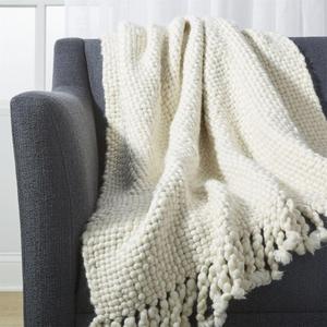 Cozy Weave Ivory Throw
