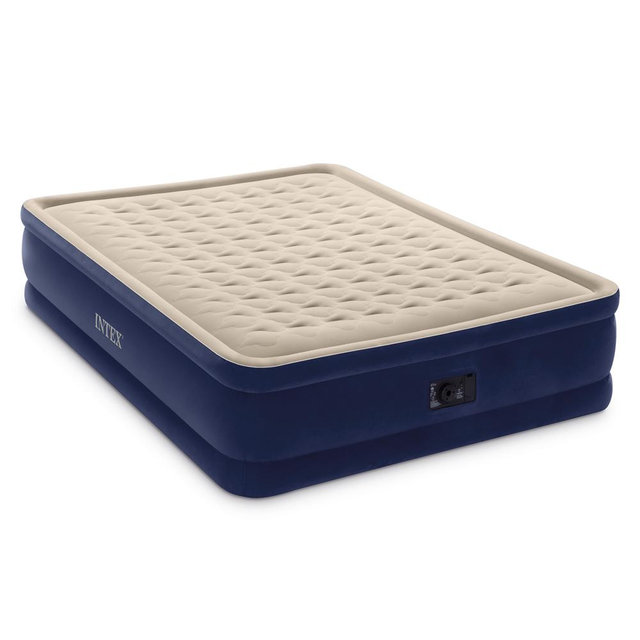 Intex Dura-Beam 18 in Waterproof Air Mattress, with Built-in Pump, Queen