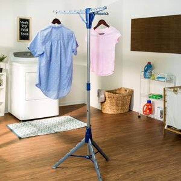 Honey-Can-Do Steel Tripod 64-Inch Folding Clothes Drying Rack – Space-Saving Collapsable Clothes Rack, Durable Clothes Dryer Stand for Laundry Room, 3 Rotatable Arms for 30 Hangers