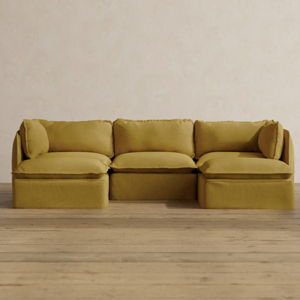 Modular Washable 3-Seater U-Sectional in Ash | Deluxe+ Seat | Cloud Pillow