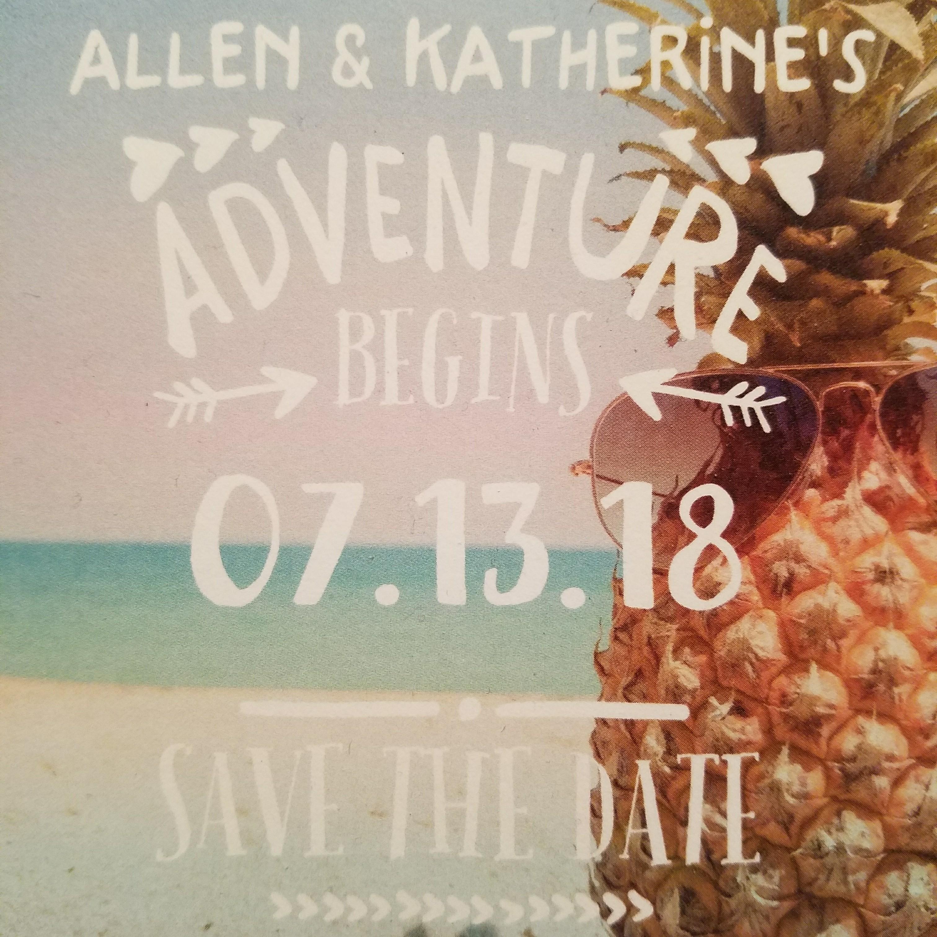 These are our announcements! If you received this from us, we are sad to say we won't see you at the wedding. But we can't wait to see you at the Meadowbrook Country Club reception!