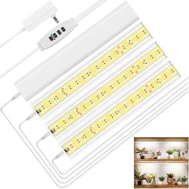 FOXGARDEN Grow Light, Full Spectrum Plant Light Strip for Indoor Plants, 384 LED Bright Grow Lamp with Auto On/Off Timer 4/8/12H, 4 Swith Modes, 10 Dimmable Brightness, 4 Pack