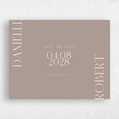Rich Taupe, Brown Wedding Save the Date - Falcon Landscape