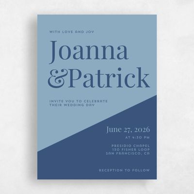 Dusty Blue Wedding Invitation - Incanta Portrait