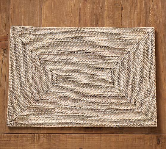 Tava Rectangle Placemat, Natural Light