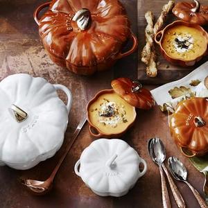 Staub Cast-Iron Pumpkin Cocotte, 3 1/2-Qt., White