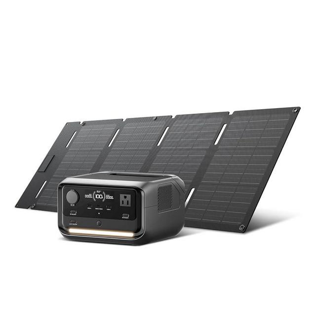 EF ECOFLOW Solar Generator RIVER 3 Plus with 45W Solar Panel, 286Wh Portable Power Station LiFePO4 Battery, 3 Up to 1200W AC Outlets, <10 MS UPS, Expandable to 858Wh, <30 dB Quiet, 1Hr Fast AC Charge