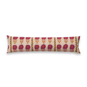 Fuchsia Daisy Suzani Pillow (48"x12")