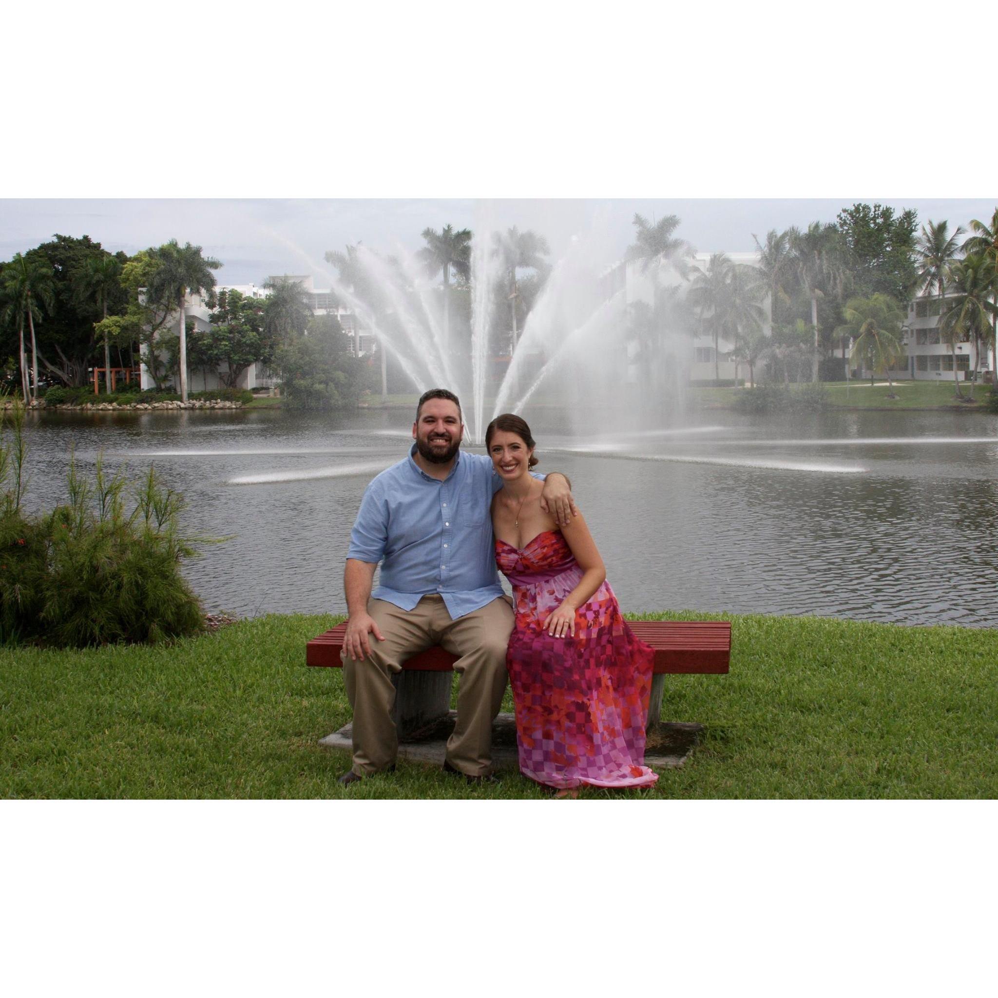 After Elena's DMA recital, on the gorgeous University of Miami campus.