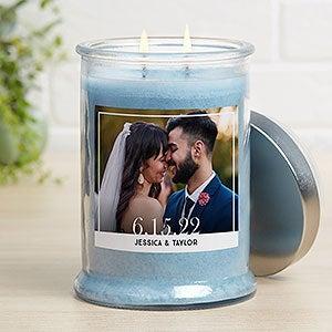 Our Wedding Photo Personalized Candle Jar- Spring Rain