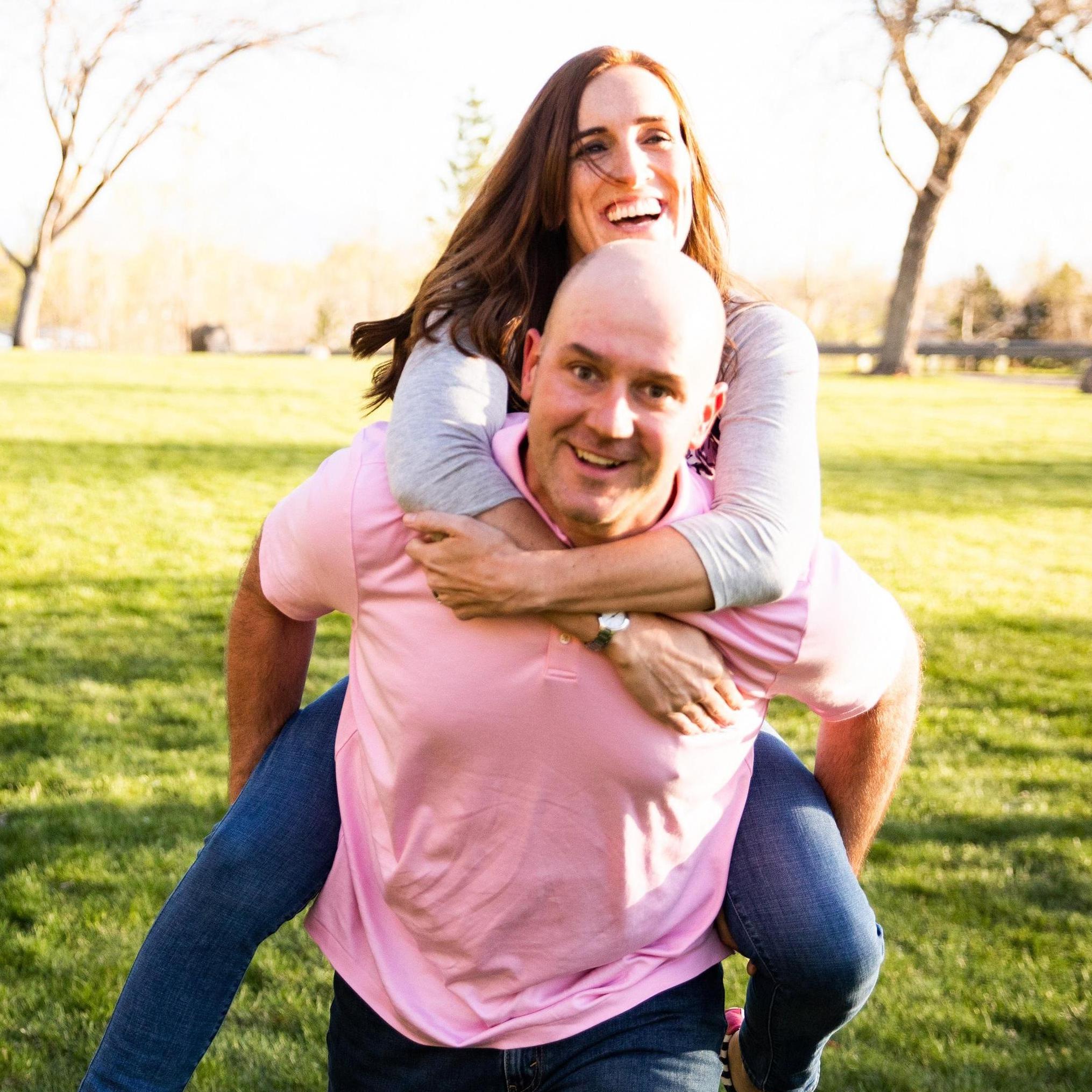 Playing around during our engagement photo shoot