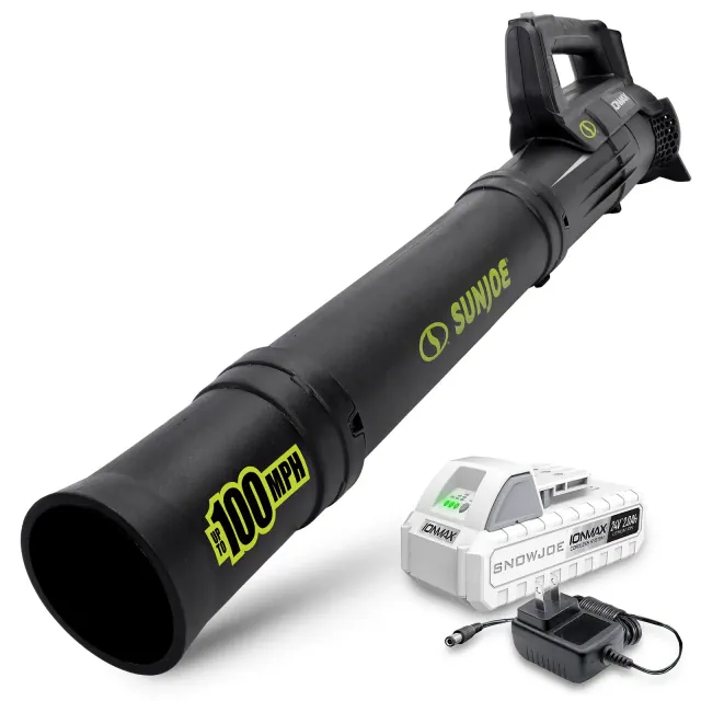 Sun Joe Jet Leaf Blower with Cordless Compact Turbine & Quick Charging, 24V, Green - Battery-Powered Electric Blower for Lawn, Garden, and Yard,