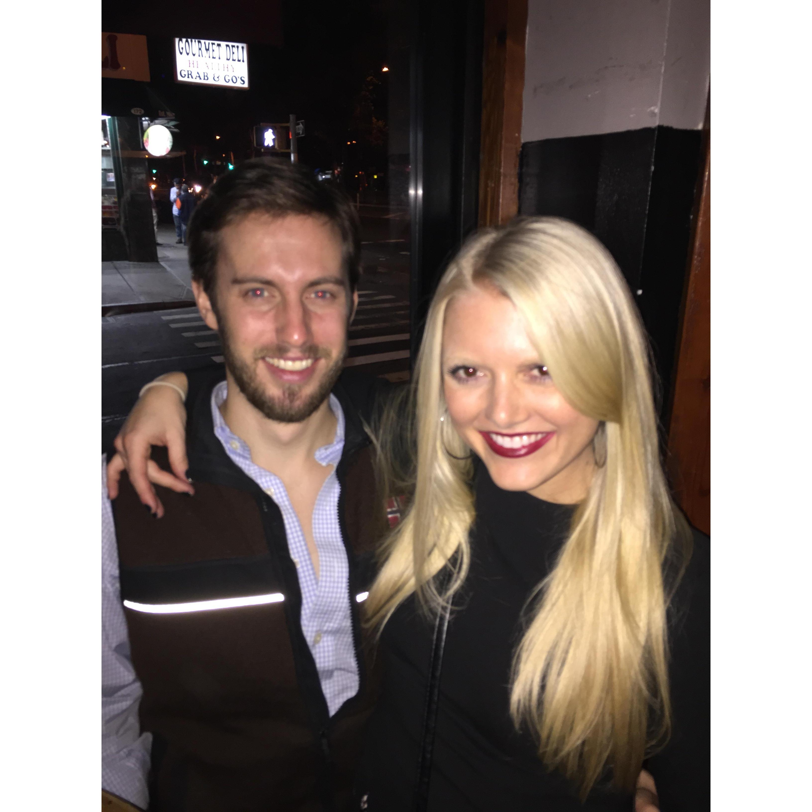 Our first photo together at Epstein's! (Oct 2014)