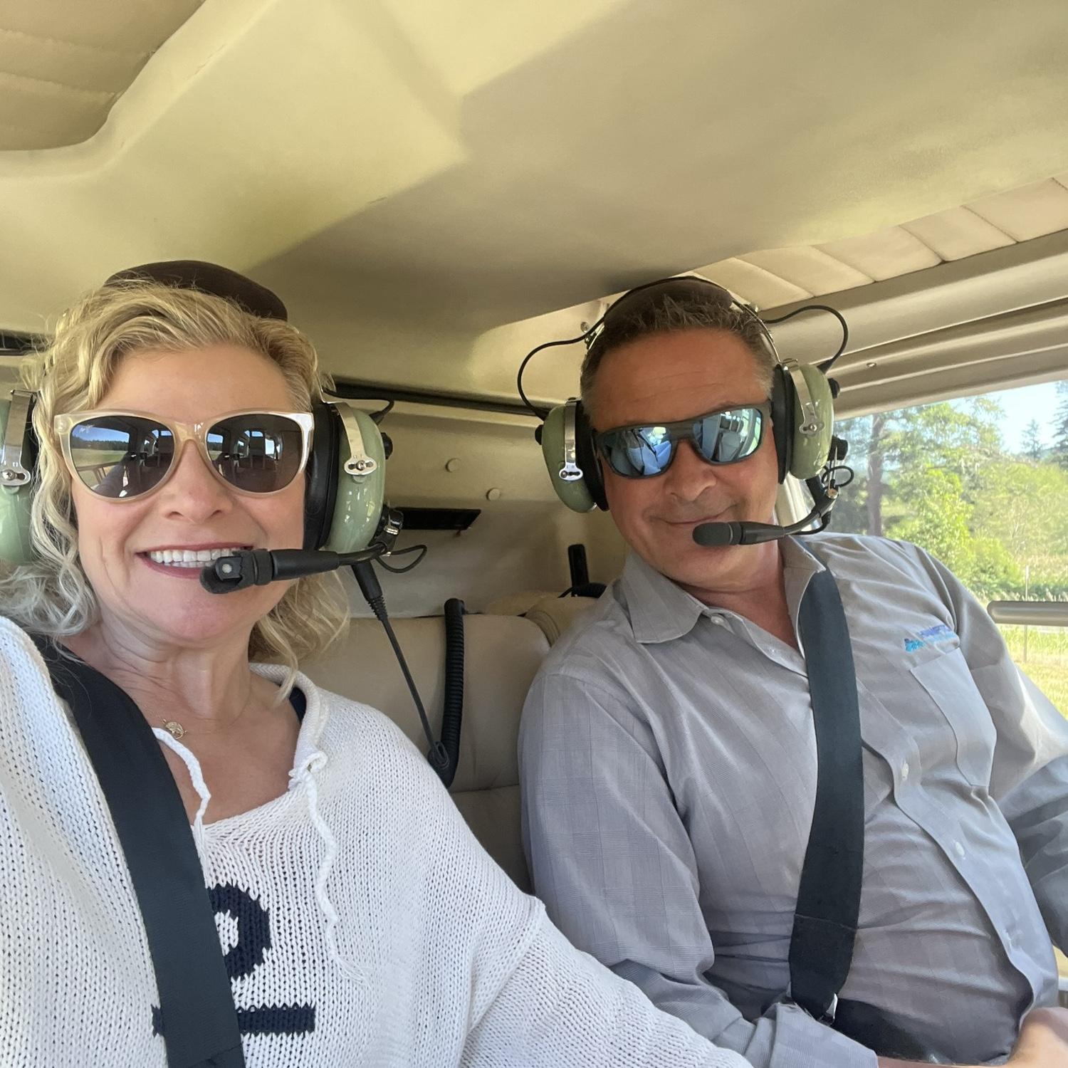 Getting ready for take off on a San Juan islands helicopter tour!